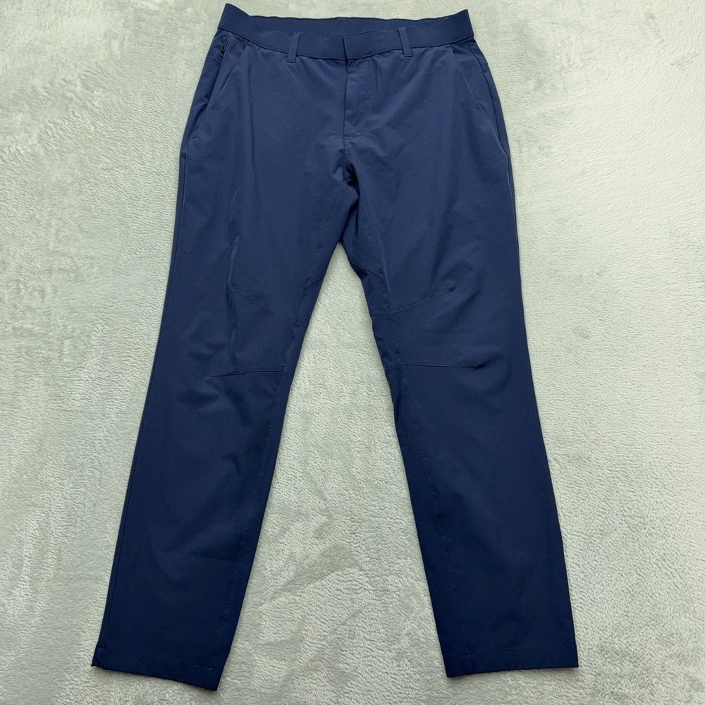 Fabletics Pants Mens 31 Navy Only-Way Tech Performance Stretch Tapered Navy Blue